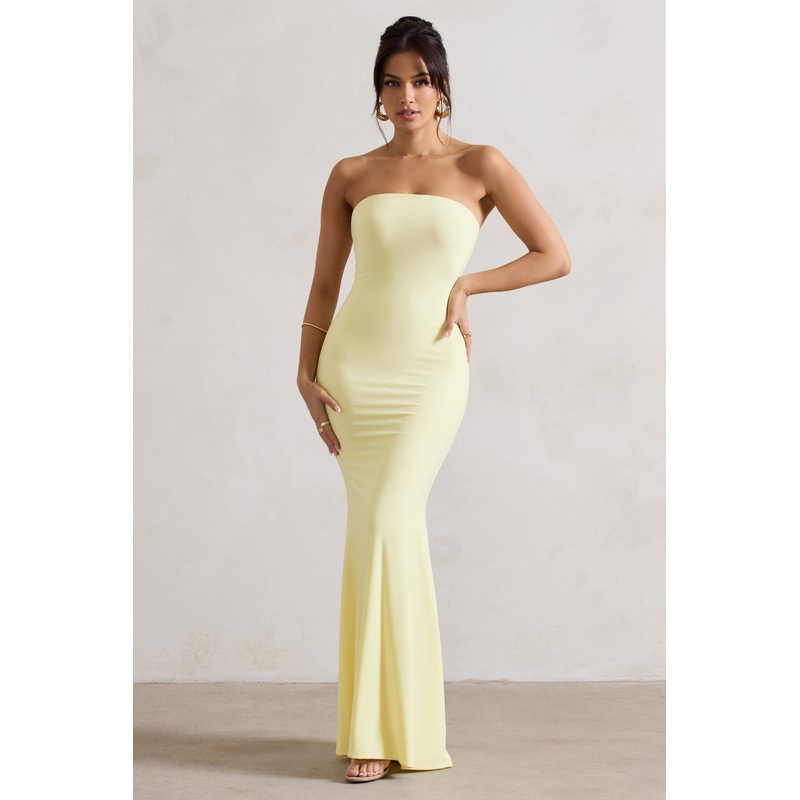 Ceremony | Lemon Bandeau Maxi Dress