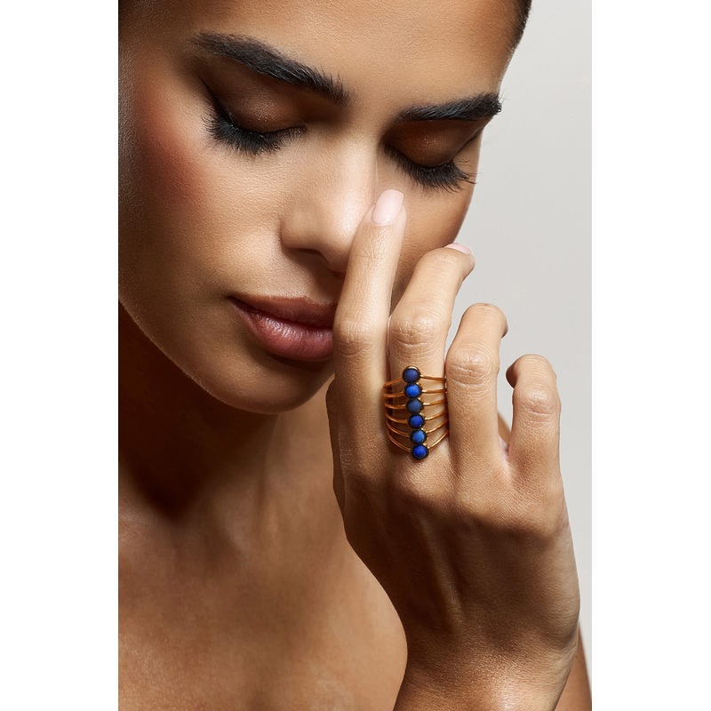 Cerys | Blue Stacked Statement Ring