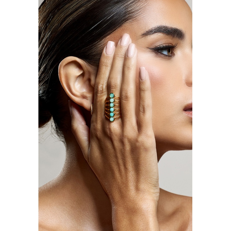 Cerys | Turquoise Stacked Statement Ring