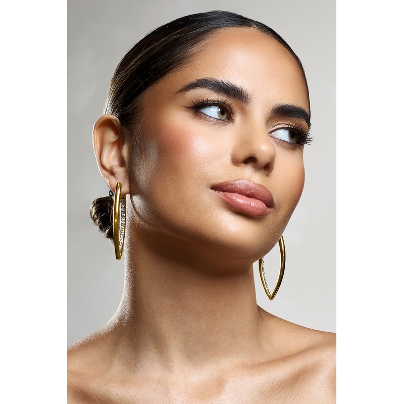 Effortless | Gold Diamante Dangle Earrings