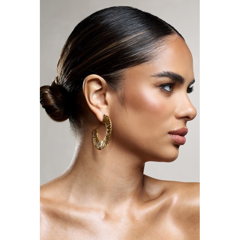 Gamora | Gold Textured Chunky Hoops