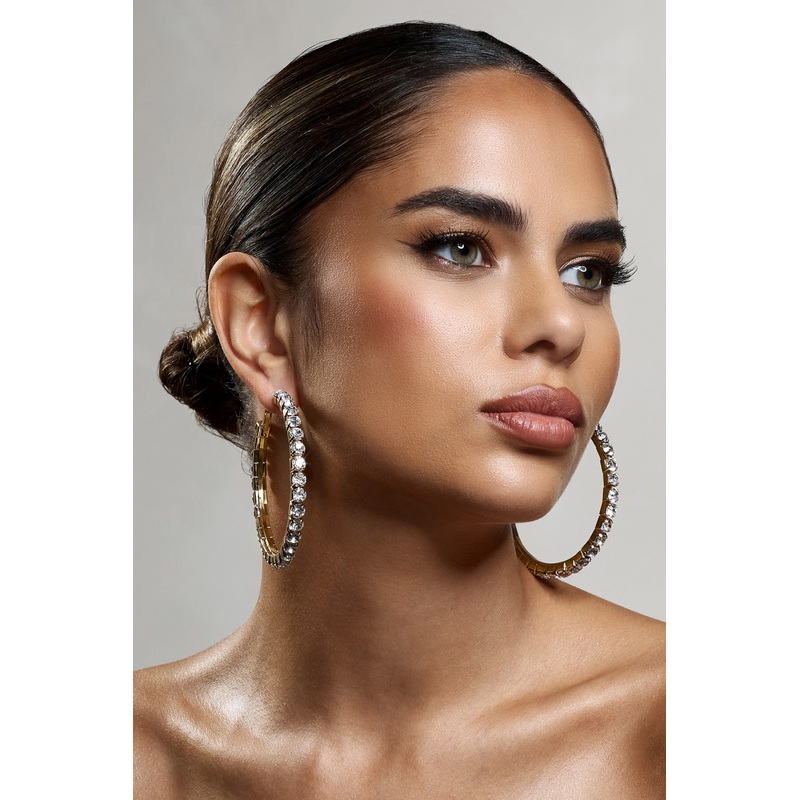 Grace | Gold Chunky Diamante Hoop
