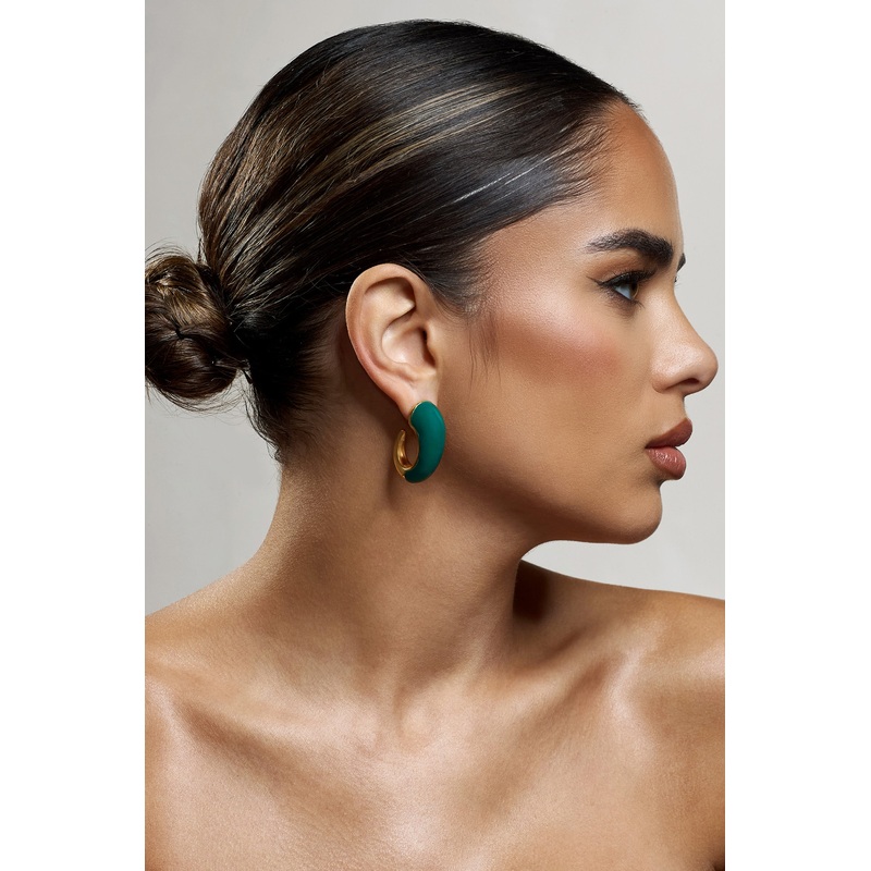 Lavern | Green Chunky Hoop Earrings
