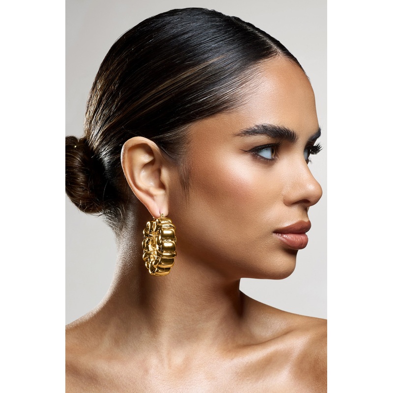 Orli | Gold Chunky Chain Hoop Earrings