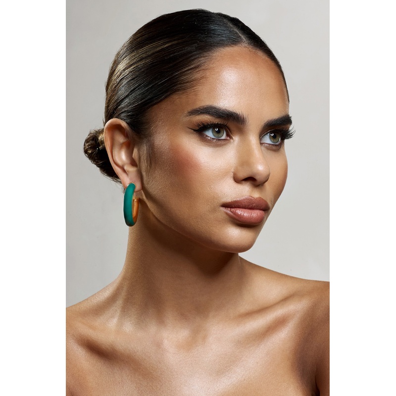 Sigma | Green Chunky Hoop Earrings