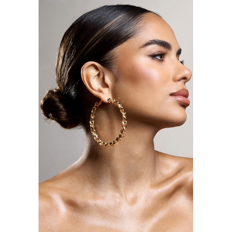 Cecilia | Gold Twisted Hoop Earrings