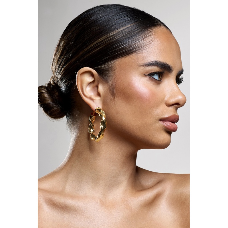 Lucid | Gold Chunky Twist Hoop Earrings