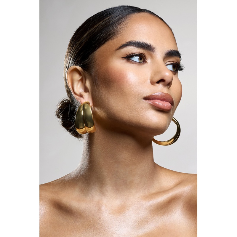 Manuka | Gold Chunky Layered Hoop Earrings