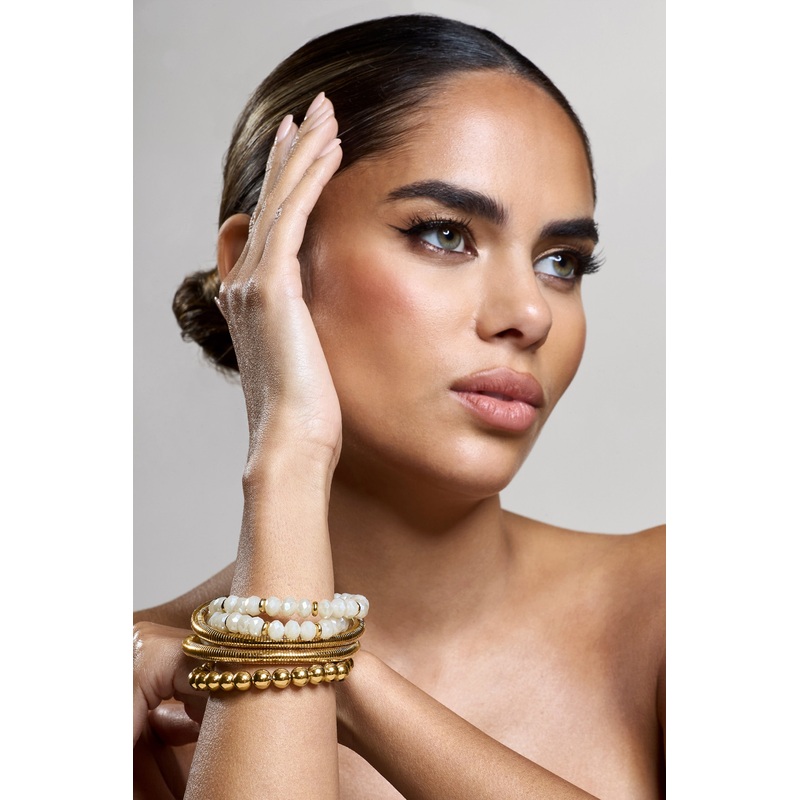 The Sum Of Us | Gold Beaded Bracelet Stack