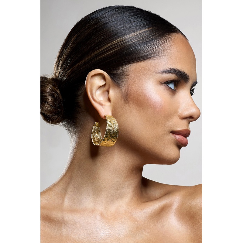 Antigua | Gold Textured Hoops