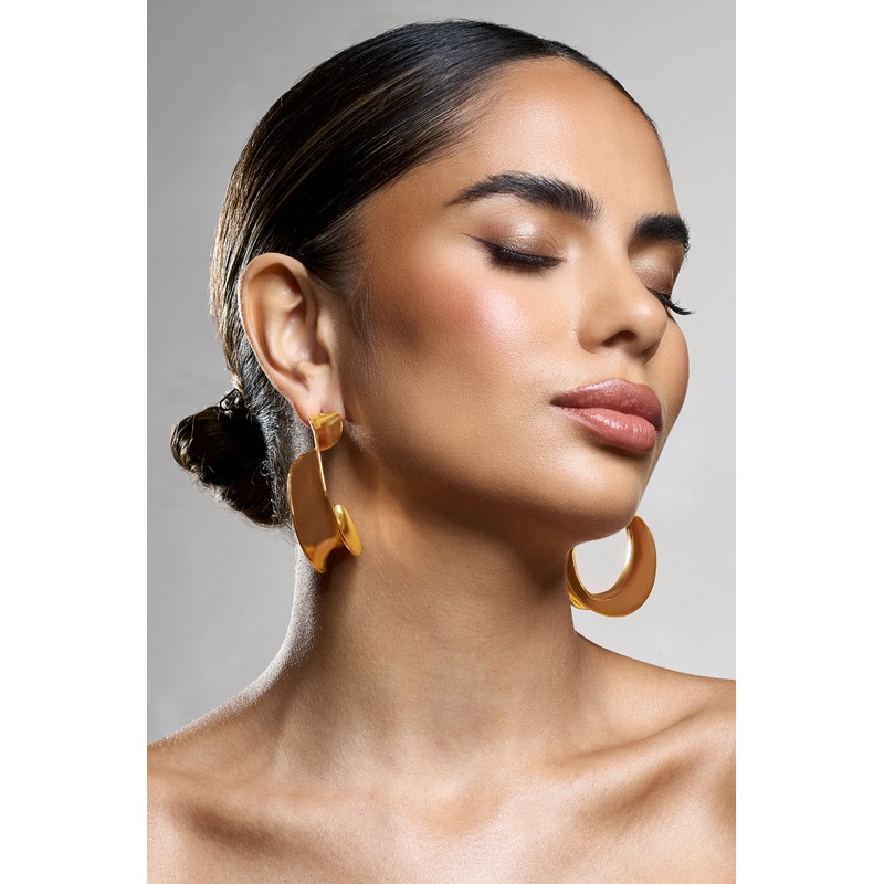 Athalia | Gold Twist Abstract Earrings
