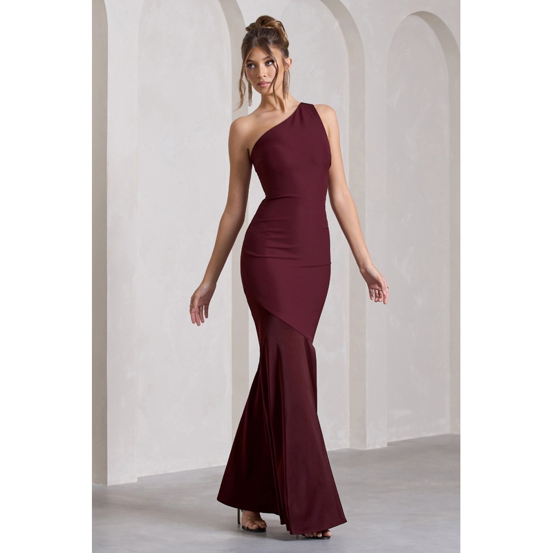 Passion | Plum One Shoulder Cut-Out Maxi Dress