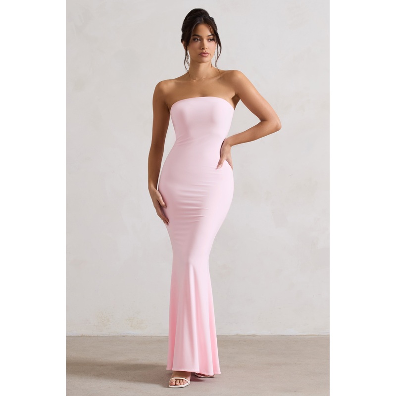 Ceremony | Pink Bandeau Maxi Dress